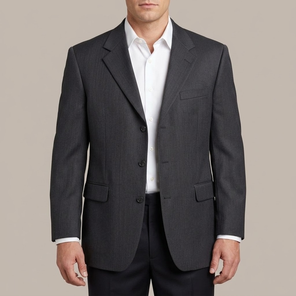 Haggar Black Label Suit Jacket Blazer Mens 40 Black Solid 3 Button Vtg EUC‎